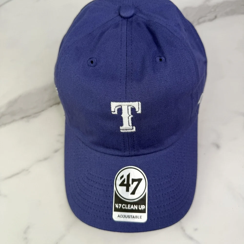 Texas Rangers Hat Cap Strap Back Mens One Size‎ Blue White MLB Baseball Dad Hat